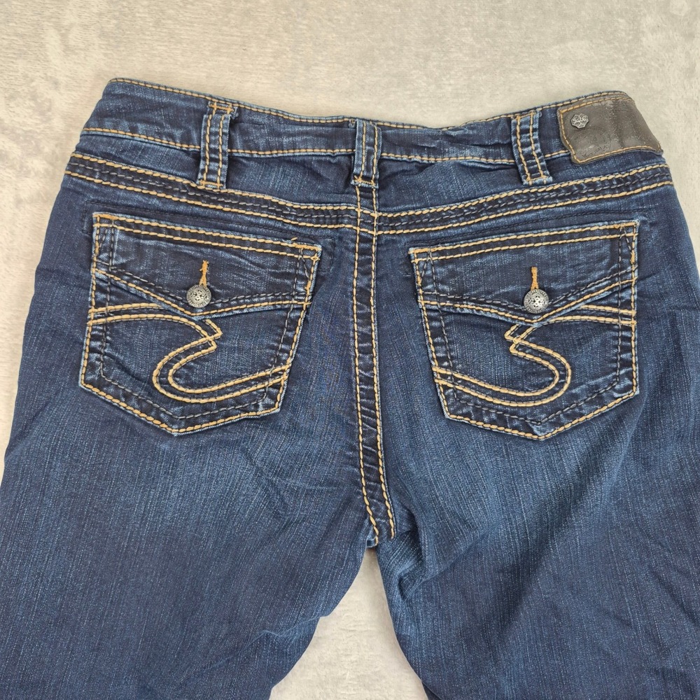 Silver Jeans 32 (34) Suki Mid Super Skinny Dark Wash Flap Pocket L93017SSF474